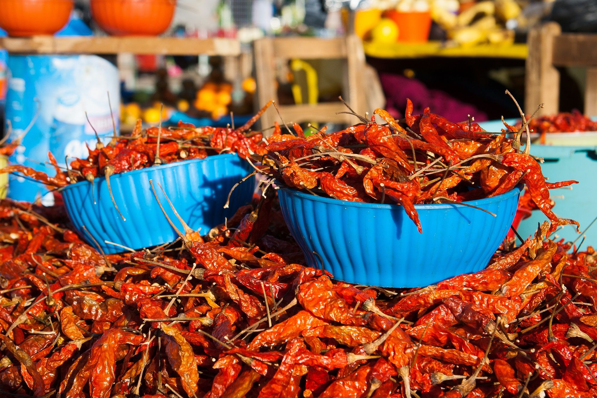Piments marché Mexique